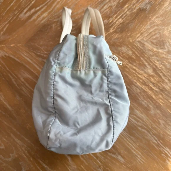 PRADA Hand Bag Nylon Light Blue Silver Auth 107215 - Picture 5 of 10